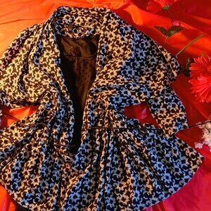 EMPIRE-STYLE BLACK & WHITE BLOUSE/JACKET, S., W/COORDINATED SWISS-DOT TOP, M.